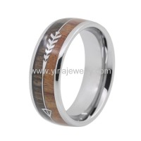 Kora wood inlay popular and hot seller tungsten mens ring