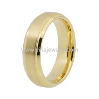 Gold tungsten rings brush finished