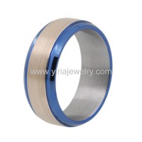 Blue plating tungsten wedding rings  Brushed finish