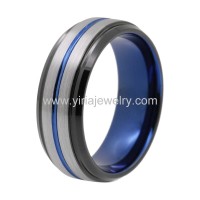 Hot sell made in china tungsten carbide ring blue and black