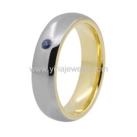 CZ stone inlay gold plating tungsten mens jewelry rings