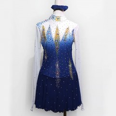 Jupe de patinage artistique fille bleue robe de图1