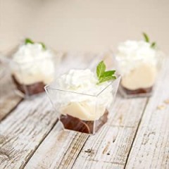 40pcs Crystal Clear Hard Plastic Dessert Cups Pudding cups图3