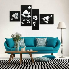 4 Piece 100% Hand Painted Flowers Oil Paintings on Canvas图3