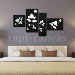 4 Piece 100% Hand Painted Flowers Oil Paintings on Canvas图4