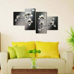 Elegant BloomFlowers 4 Pc Modern HandPainted Gallery Wrapped图4