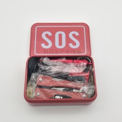 Multi purposes SOS camping tool set with box图3