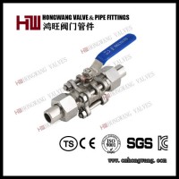 Hongwang Stainless Steel Industrial/Sanitary Manual 3PC Thread Ball Valve with Union Connection