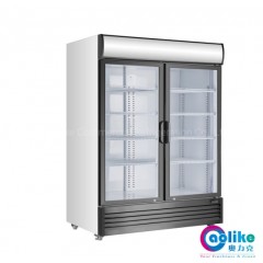 Commercial Open Double Glass Door Refrigerator with Mechanical Control  Display Chiller in Optional 图1