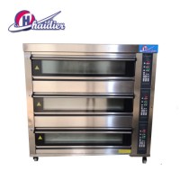 Three Compartment Cake Pizza Bakery Baking Bread Oven Machine