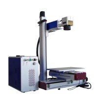 30W 50W Raycus Fiber Laser Marking Machine with X Y Moving Table for Large Working Area