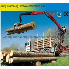 China Manufacturer 4 Ton Hydraulic Truck Mounted Mobile Knuckle Crane with Wood Grabber图1