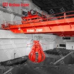 Weihua Heavy Duty Double Girder Orange Peel Grab Bucket Overhead Crane 8 Jaws图1