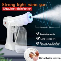 Portable Wireless Rechargeable Nano Spray Gun Blue Light Nano Sterilization Disinfection Atomization