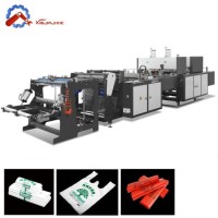 Full Automatic Supermarkt Plastic Bag Making Machine with Auto Binding for 3 Fold/4fold Bag  Automat