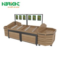 Grocery Wooden Fruit Vegetable Produce Display Rack