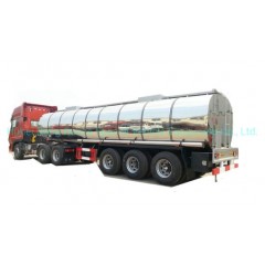 3axles Stainless Steel Emulsion Tank Semi Trailer Insulated Cladding Stainless Steel 27.3cbm for Roa图1