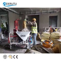 One Button Start Dry Powder Mixing Automatic Gypsum Plaster Spraying Machine