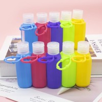 60ml Travel Silicone Hand Sanitizer Bottles Outdoor Keychain Holder