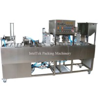 GF-4 Automatic Mineral Pure Water Yogurt Cup Washing Filling Sealing Capping Machine