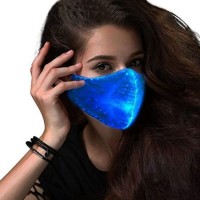 LED Light up Mask EDM Rave Masks for Men & Women Glowing Lights Face Bandana 3D Party Costume Glow M