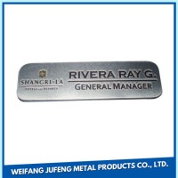 Custom Logo Silver Metal Etched Stainless Steel Logo Tag Name Plate