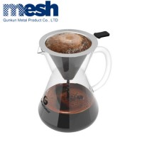 Stainless Steel Reusable Double Layer Mesh Coffee Filter with Stand