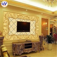 3D Stereo Wallpaper Living Room Bedroom TV Background Wallpaper Simple European Gold Soft Bag Large 