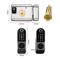 Ene Smart Electronic Rim Deadbolt Lock Bluetooth APP WiFi Tuya Fingerprint Lock Keypad Card Door Loc