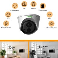 Tiandy HD Outdoor Starlight Infrared Night Vision Poe 5MP CCTV Dome Camera