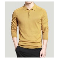 Custom Mens Polo Sweaters Simple Style Cotton Knitted Long Sleeve Big Size 3XL 4XL Spring Autumn Shi