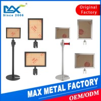 Crowd Control A3 A4 Sign Frame Standard Frame Stanchion Sign Holder Queue Barrier Pole for Airport