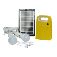 Solar LED Light Home Lighting Kits Hand Lamp Portable System 3 Lights