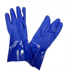 Wholesale Jersey Liner Sandy Finish PVC Gloves Chemical Gloves图1