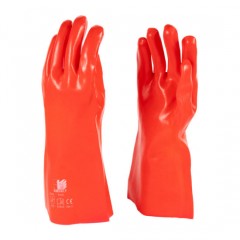 Red PVC 35cm Work Glove Household Industrial Chemical Safety Glove with Ce Certificate图1