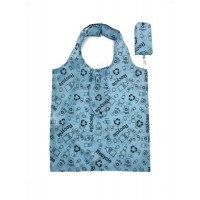 RPET Foldable Reusable Shopping Bag with Basic Style and Heat Trasfer Print Packed in Envelope Bag