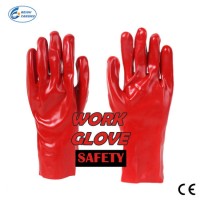 Household Waterproof Protective Glove  Chemical Resistant PVC Coated Work Gloves