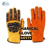 Anti-Impact Industrial Welding Protective Mechanical Leather Work Safety Gloves