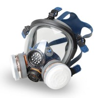 Full Face Rubber Respirator with Double Filters Chemical Full Face Gas Mask