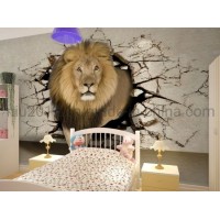 Custom Self-Adhesive Mural Wallpaper Lion Picture Is TV Background