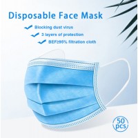 3 Ply Non-Woven Disposable Protective Face Mask Anti Pollen Dust Bacterial