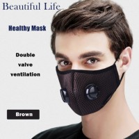 Fashion Facemask Reusable Washable Sport Mesh Mask Anti Dust Pm2.5 with Filter & Double Valves