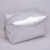 Metallic Sliver PU Square Shapeladies' Cosmetic Bag/Pouch  Makeup Bag