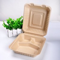 Eco Friendly Biodegradable Disposable Straw Pulp Fast Food Container