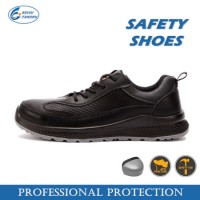 Anti Smash Safety Leather Shoes with Steel Toe Caps  Sports Men Work Shoes