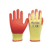 10 Gauge Polycotton Liner Latex Glove Palm Coated Crinkle Finish