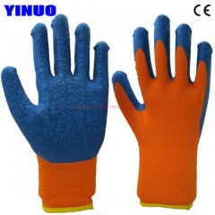 Thick Terry Liner Latex Crinkle Coated Winter Working Safety Gloves图1