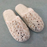 Wholesale Fashion Female Indoor Shoes Flat Sequins Slippers