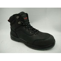 Black High Top Short Boots Fashion Leather Casual Safety Shoes