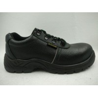 Black Low Top High Quality Lace up Leather Safety Shoes